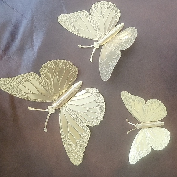 Vintage 3 Home Interiors Brass Butterfly Wall Hangings - Picture 3 of 3